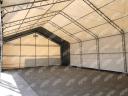 10 x 18,3 x 3,5 (6,1) m ipari raktársátor – 183 m², horganyzott acélvázas kivitel, tűzálló, vízálló PVC ponyva