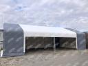 10 x 18,3 x 3,5 (6,1) m ipari raktársátor – 183 m², horganyzott acélvázas kivitel, tűzálló, vízálló PVC ponyva