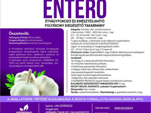 Herbamix Entero 5 literes oldat étvágyfokozásra, emésztés javítására, gyorsabb testtömeg-gyarapodás eléréséhez, hasmenés és tüdőpenész kezelésének kiegészítésére Herbamix Entero 5 literes oldat étvágyfokozásra, emésztés javítására, gyorsabb testtömeg-gyarapodás eléréséhez, hasmenés és tüdőpenész kezelésének kiegészítésére