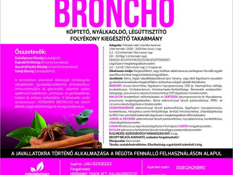 Herbamix Broncho 5 literes oldat légúti váladékképződéssel járó esetekben és nyári kánikulában a tüdő tisztítására, hasmenés és tüdőpenész kiegészítő kezelésére Herbamix Broncho 5 literes oldat légúti váladékképződéssel járó esetekben és nyári kánikulában a tüdő tisztítására, hasmenés és tüdőpenész kiegészítő kezelésére