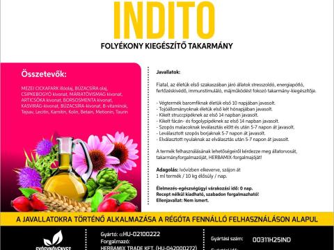 Herbamix Indító 5 literes oldat napos baromfiállományok számára az első 10 életnapban a vitalitás, növekedés és kiesési paraméterek javítására