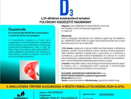 Herbamix D3 1 literes oldat az egészséges csontozat és porcok kialakításáért nagyüzemi intenzíven tartott állatállományokban