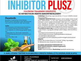 Herbamix Inhibitor Plusz 5 literes oldat 3 hetes kortól idősebb baromfiállományok,  hízósertések és hízónyulak bélbolyhainak védelmére,  a testtömeg-gyarapodás fokozására