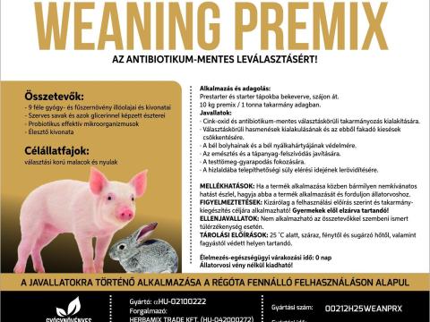 Herbamix Weaning 10 kg premix malacok és nyulak választás körüli problémáinak megelőzésére, vitalitás növelésére Herbamix Weaning 10 kg premix malacok és nyulak választás körüli problémáinak megelőzésére, vitalitás növelésére