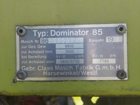 Claas Dominator 85 kombájn eladó