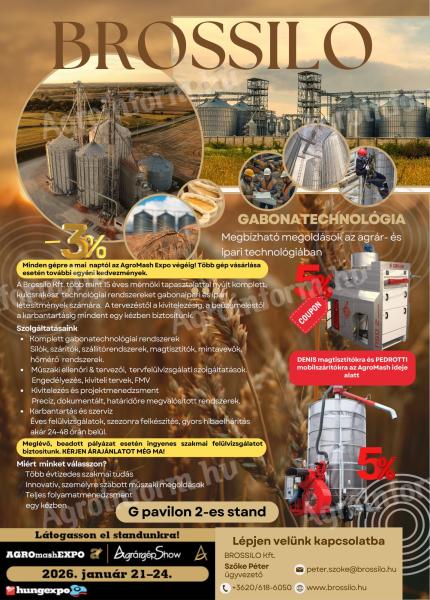 Brossilo - Pedrotti L300 szakaszos üzemű szárító kedvezménnyel – Komplett tárolástechnológiai rendszerek, terménytisztítók, gabonaszárítók, silók