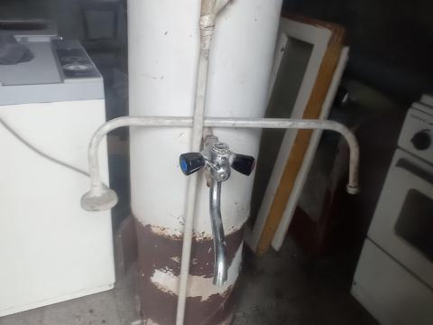 Régi fatüzeléses bojler eladó Kiskunfélegyházán – átmérő: 32 cm, magasság: 180 cm