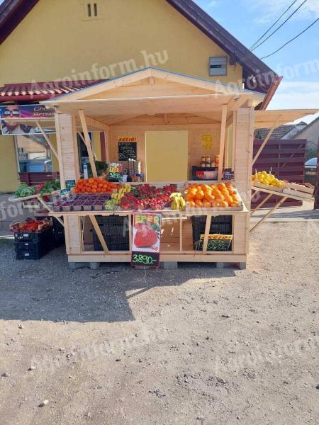 Eladó zöldség-gyümölcs árusító faház