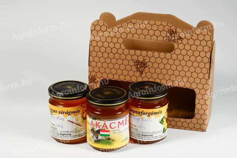 Méz – Karácsonyi ajándék díszdobozban, különleges mézfajták