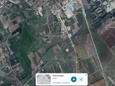 Kiskunhalason 3, 98ha szántó, legelő, aszfalt út mellett Kiskunhalason 3, 98ha szántó, legelő, aszfalt út mellett