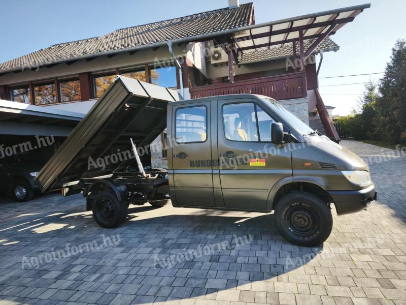 Billenő platós 4x4 terepre alkalmas Mercedes Sprinter – Német katonai, honvédségi, mezőgazdasági, erdészeti jármű