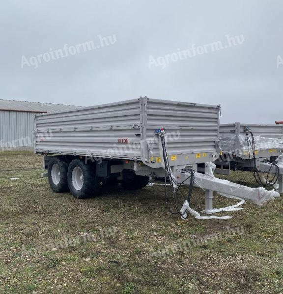 TINAZ tandem tengelyes, hátrafelé billenő pótkocsik – 10, 12, 14 tonnás kivitel