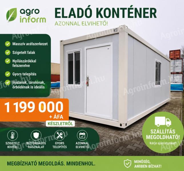 Eladó szigetelt konténer – azonnal használható