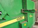 John Deere körbálázó eladó (hevederes 582, Cover Edge hálókötés, High Flow rendfelszedő)