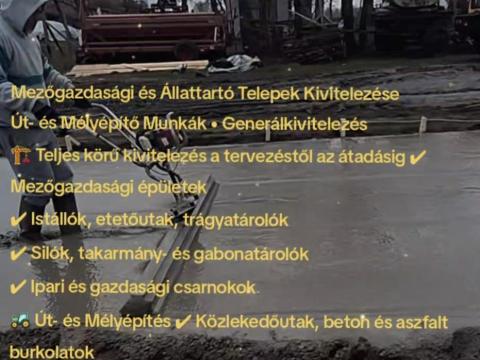 Állattartó telepek és mezőgazdasági épületek professzionális kivitelezése Állattartó telepek és mezőgazdasági épületek professzionális kivitelezése