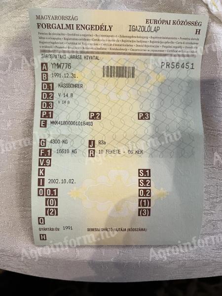 Kasshblorer pótkocsi eladó