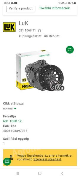 Luk kuplung szett eladó