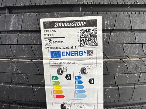 315/80R22,5 BRIGESTONE Ecopia Steer 10 db ÚJ gumiabroncs eladó
