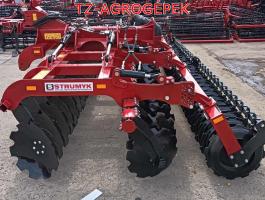 STRUMYK TIGER GRAND hidraulikusan csukható rövidtárcsák függesztett és vontatott kivitelben, cracker hengerrel, hidraulikus mélységállítással