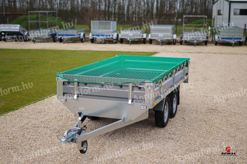 Új SEBAL MAGICUS 300 (300 x 150 cm, 750 kg) alsókerekes utánfutó 4 év műszakival, forgalomba helyezve, rendszámmal, névre írva, hálóval – 939 800 Ft helyett bruttó 849 000 Ft