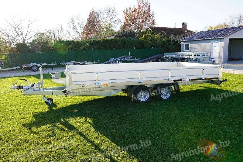 Új SEBAL GT 400 alu oldalfalas autószállító utánfutó eladó, 4 év műszakival, forgalomba helyezve – bruttó 2.408.000 Ft