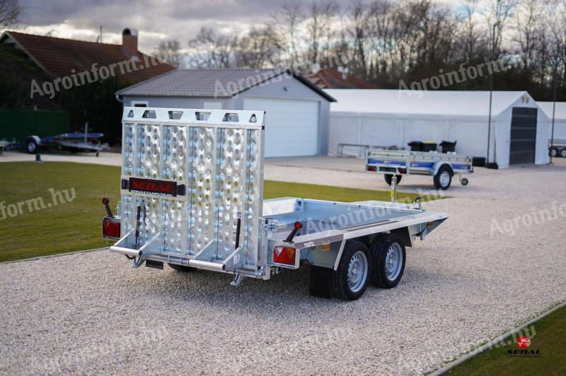 Új SEBAL Bau 3-300/S, 2 tengelyes utánfutó (2700 kg, 295 x 150 x 30 cm platóval), forgalomba helyezve, rendszámmal, bruttó: 2 079 000 Ft