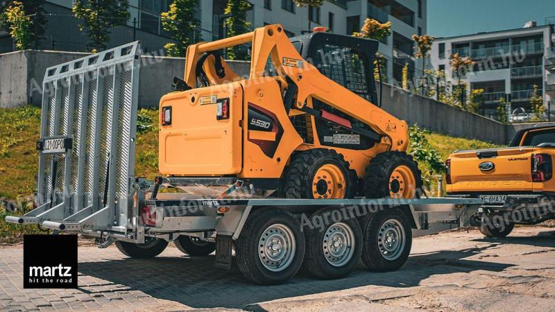 Új SEBAL Bau 400 S – 3 tengelyes (395 x 180 cm) gépszállító utánfutó, extra erős 3 x 1350 kg-os tengellyel, forgalomba helyezve, rendszámmal – bruttó 2 779 000 Ft