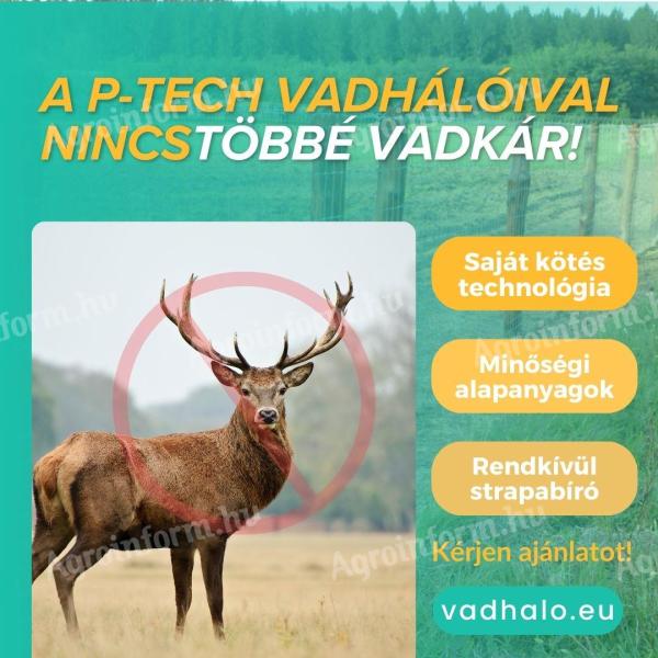 Vadbiztos kerítés P-Tech vadháló, trapéz drótháló