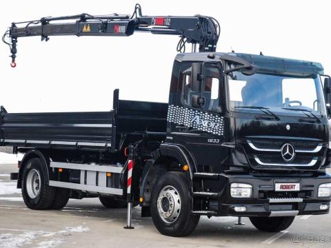 Mercedes - Benz AXOR 1833 - Billenőplatós - Darugémes teherautó EURO 5