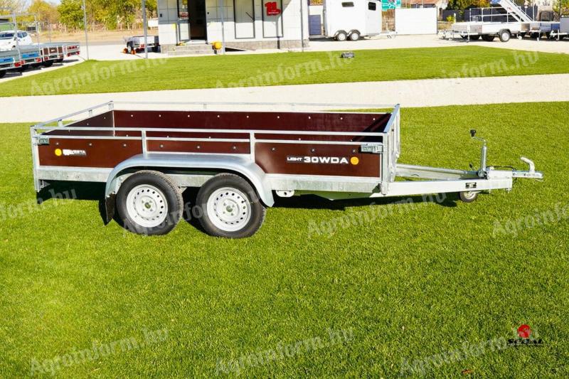 Új SEBAL 3m-es fa oldalfalas utánfutó korláttal - akciósan csak bruttó 759.000 Ft