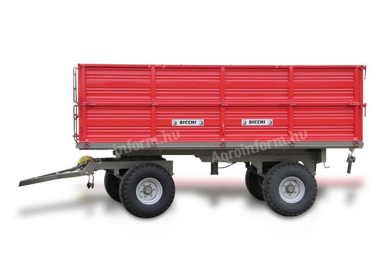 Bicchi B kéttengelyes pótkocsi,  légfékkel,  10-től 18 t össztömegig