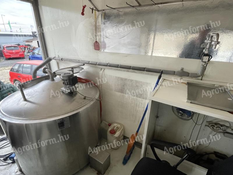 Milkplan hűthető, keverőlapátos 500 literes tejtartály