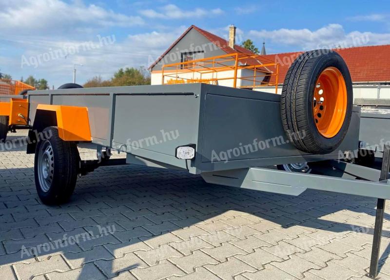 Új 130x220 cm laprugós utánfutó készletről,  azonnal