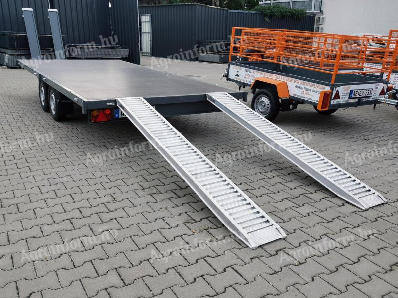 Új pótkocsi,  autószállító utánfutó,  trailer 220x450 cm! Azonnal elvihető