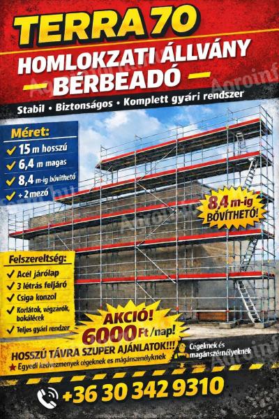 Homlokzati állvány bérlés