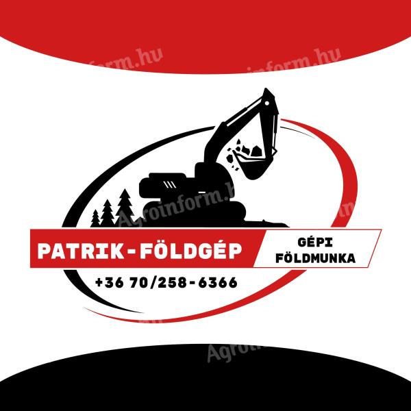 Gépi földmunkák (földmunka, tuskózás, ásás, rakodás, szállítás)