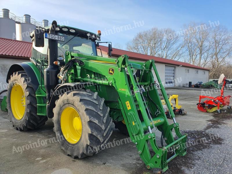 John Deere 6215R TLS,  AUTOQUAD PLUS ECO váltós! + Gyári homlokrakodó