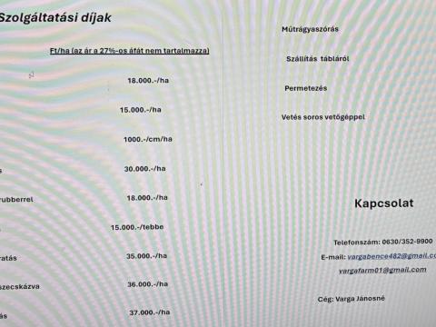 Teljeskörű bérmunka Teljeskörű bérmunka