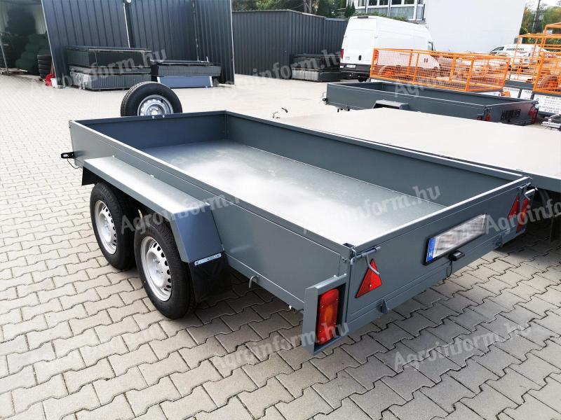 Új 2 tengelyes laprugós utánfutó eladó! 150x300 cm,  masszív gyártmány
