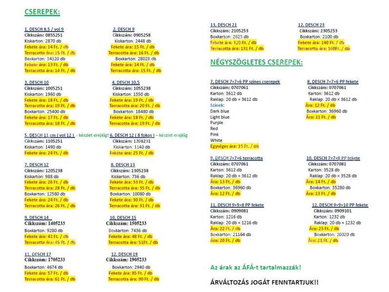 Minőségi DESCH ültetőcserepek nagy választékban