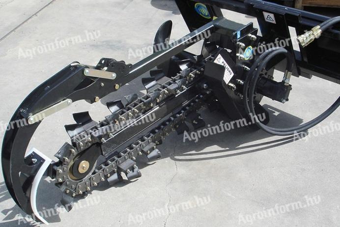 Láncos árokásó adapter rakodógépre,  homl.rakodóra,  ker. rakodóra,  tel.rakodóra