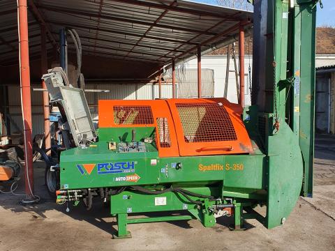 Posch Spaltfix S-350 rönkemelővel, továbbítóval