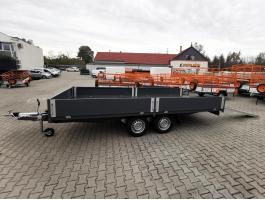 Új autószállító trailer,  utánfutó eladó! 220x450 cm! Ponyvával is kérhető