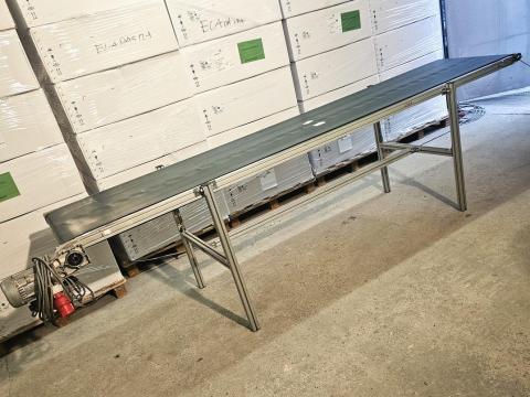 Alu vázas szállítószalag 3100x600mmm 6, 5m/perc válogatószalag
