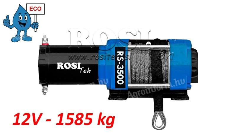 12 V elektromos csörlő RS-3500 – 1585 kg – szintetikus kötél