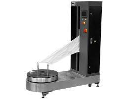 Csomag- és bőröndfóliázó gép