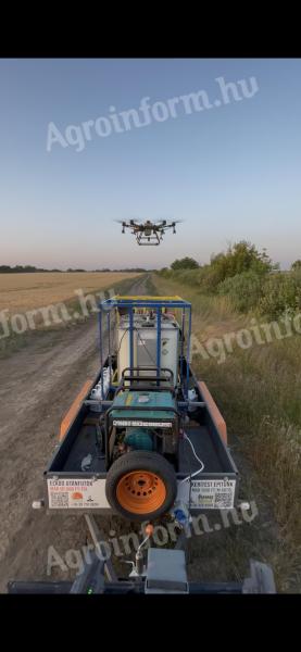 DJI Agras T30 drón kiszolgáló utánfutóval eladó
