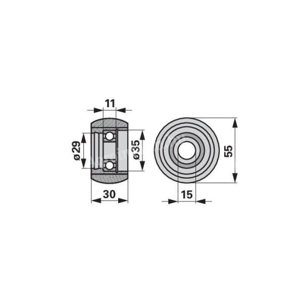 Fella rendsodró vezető görgő a Nyírker-től