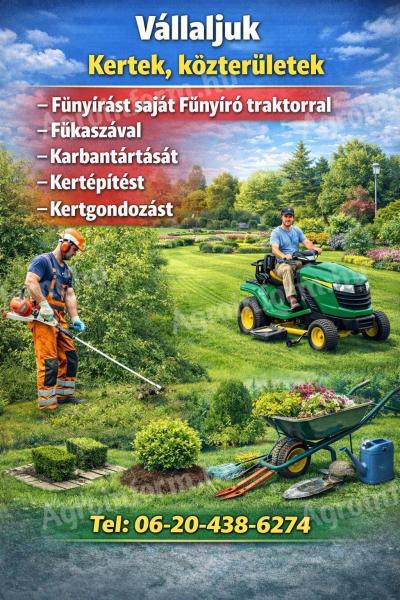 Országosan Vállalunk Fűnyírást, kert- és tereprendezést 