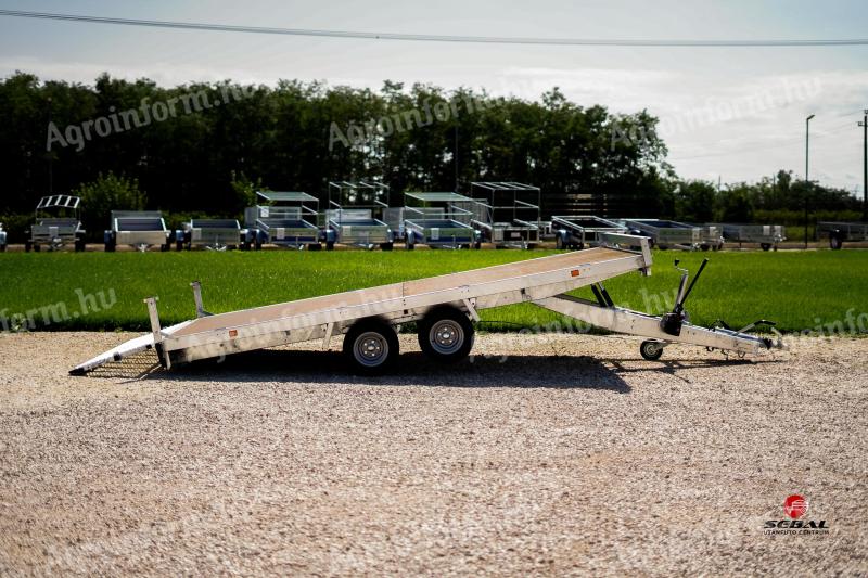Új billenős autószállító utánfutó (4x2m - 2500kg) - rámpával - bruttó 1.790.000 Ft